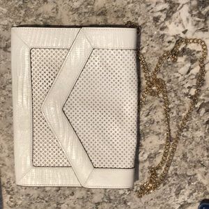 Juicy Couture faux alligator off white handbag